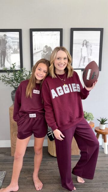 Game day, but make it cozy ❤️🤎🏈

Showing off our Texas A&M pride with the cutest game day looks from @scarletandgoldshop! 

From women’s styles to adorable girls’ outfits, they have so many ways to rep your favorite college in style.

And yes, they carry TONS of other colleges, too! ❤️

Perfect for game days, and cheering on your favorite team all season long!

Which college are you repping this season?👇🏼

#ScarletAndGold #TexasAM #AggieGameDay #CollegeGameDay #GameDayOutfits