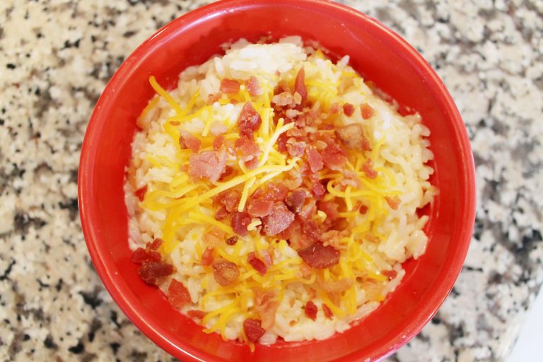 Cheesy Bacon Parmesan Rice - Simply Clarke