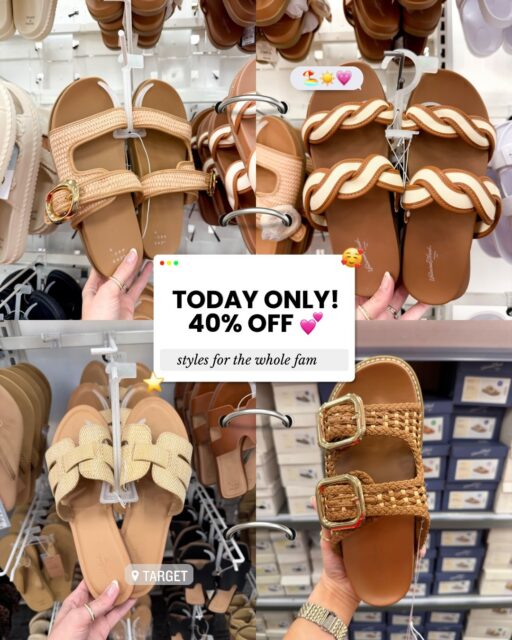 the sale I’ve been waiting for… 40% off sandals TODAY ONLY ❤️❤️

COMMENT “shop” for the link. (+ there are styles for the whole fam on sale too!)

#targetfinds #targetmusthaves #sandals #springshoes